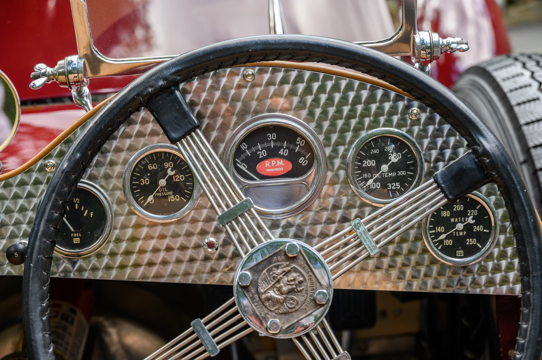1950 Allard J2 rear on a New England country road — BaT photography